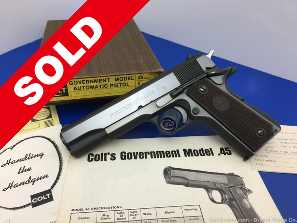 1969 Colt Government 5" Royal Blue .45acp *GORGEOUS PRE-70 SERIES MODEL*