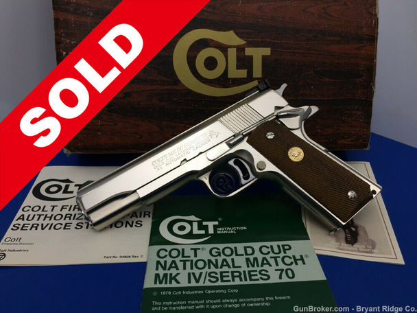 1979 Colt Gold Cup National Match Series 70 MKIV 5" *RARE NICKEL FINISH*