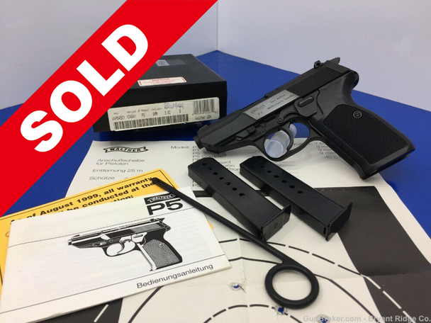 Walther P5 9mm Para Blue 3.5" *INCREDIBLE GERMAN MADE DOUBLE ACTION PISTOL*