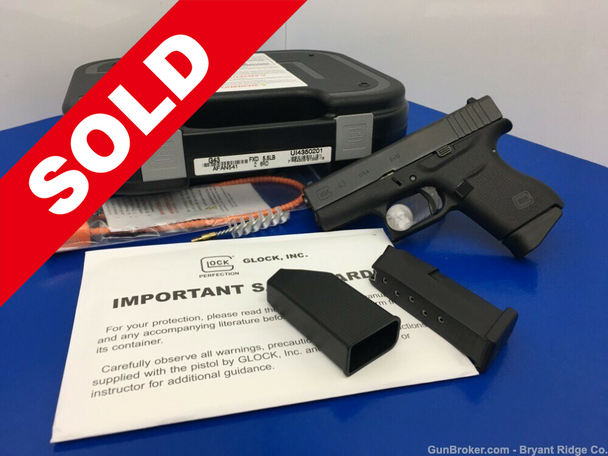 Glock G43 Subcompact 9mm Black *FACTORY NEW IN BOX* Consumer Unfired