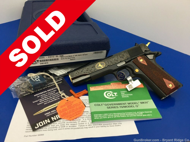 Colt HERITAGE National Match Series 70 .38super EXQUISITE FACTORY ENGRAVED