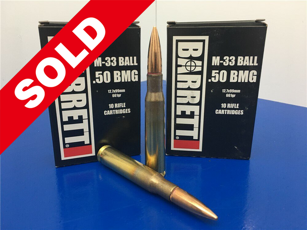 Barrett M-33 Ball .50BMG 12.7x99mm 661gr FULL METAL JACKET 2x10 Rd Boxes