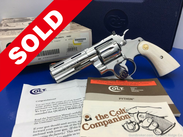 1994 Colt Python .357 Mag 4" *BREATHTAKING FACTORY BRIGHT STAINLESS*