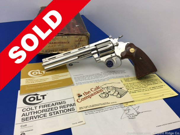 1978 Colt Diamondback *SUPER RARE .22 LR 6" BARREL NICKEL MODEL* Incredible