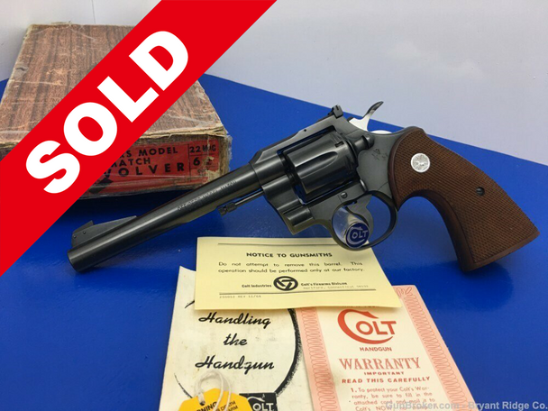 1960 Colt Officer Model Match .22 Mag Blue 6" *STUNNING FIFTH ISSUE MODEL*