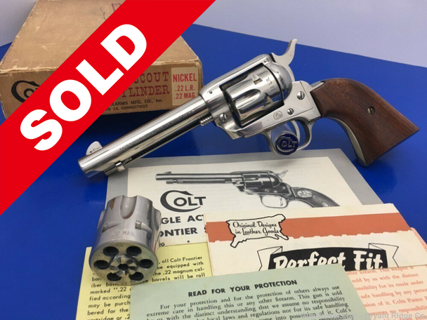 1965 Colt Frontier Scout .22 LR/Mag Nickel *INCREDIBLE DUAL CYLINDER MODEL*