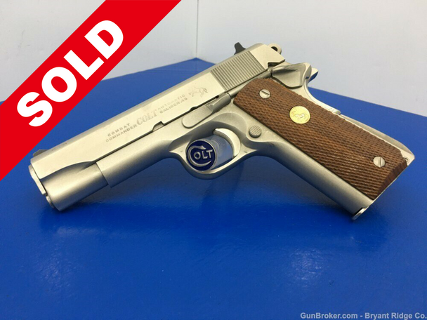 1977 Colt Combat Commander .45 Acp *RARE SATIN NICKEL FINISH*