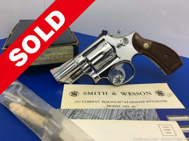 1975 Smith Wesson 66 .357 Mag 2.5" *STUNNING BRIGHT STAINLESS FINISH*