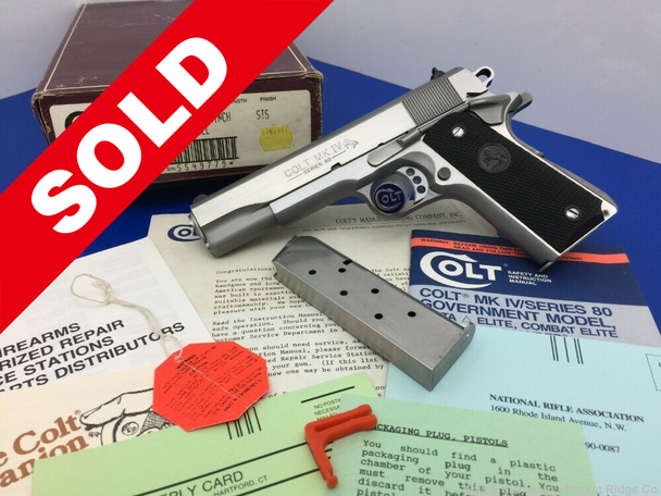 1990 Colt Government MKIV Series 80 .45 ACP Stainless *EXCELLENT CONDITION*