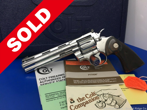 1987 Colt Python .357 Mag 6" *BREATHTAKING BRIGHT STAINLESS FINISH*