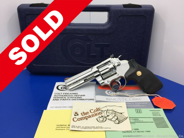 1991 Colt King Cobra .357 Mag 4" *ABSOLUTELY GORGEOUS BRIGHT STAINLESS*