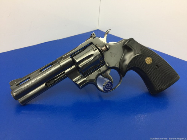 1972 Colt Python .357 Mag 4" *GORGEOUS ROYAL BLUE SNAKE REVOLVER*