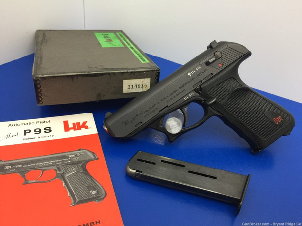 1978 H&K P9S 9mm Black Phosphate *STUNNING GERMAN MADE SEMI AUTO PISTOL!*