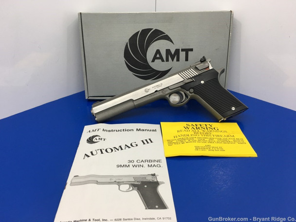 AMT Automag III .30 Carbine Stainless 6 3/8" *INCREDIBLE SEMI-AUTO PISTOL*