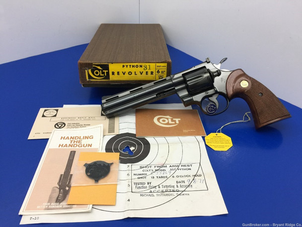 1971 Colt Python .357 Mag *Royal Blue* 6" *LIKE NEW IN BOX* Collector Grade