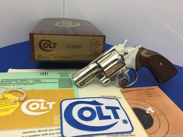 1975 Colt Cobra .38 Spl Nickel 2" Heavy BBL *PRISTINE SECOND ISSUE MODEL!*