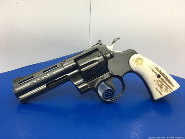 1978 Colt Python .357 Mag Royal Blue 4" AWESOME SNAKE *Genuine Stag Grips*