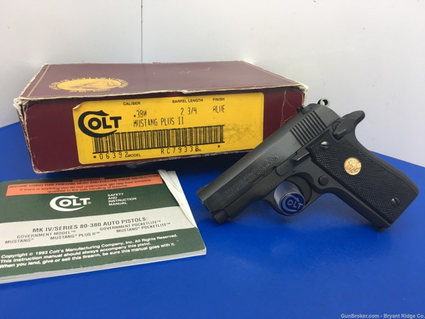 1986 Colt Mustang Plus II .380 Acp Blue 2.75" *RARE EARLY PRODUCTION MODEL*