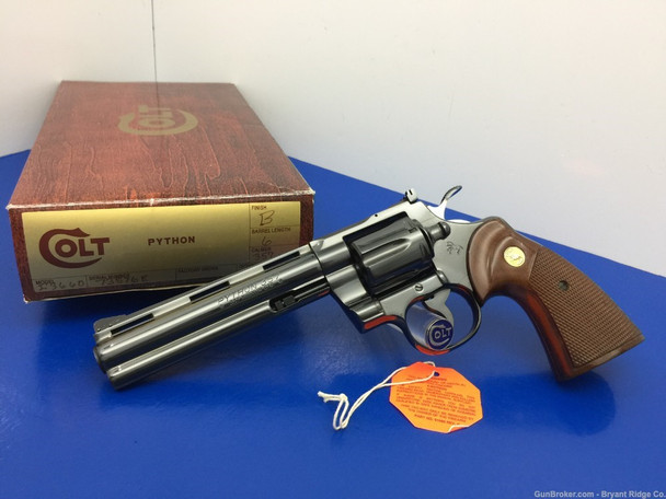 1977 Colt Python .357 Mag Blue 6" *INCREDIBLE SNAKE SERIES REVOLVER!*