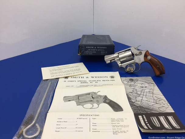 Smith Wesson Model 60 .38 Spl Stainless *1ST STAINLESS STEEL S&W REVOLVER!*