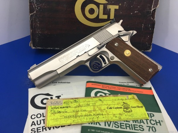 Colt Gold Cup National Match SERIES 70 *RARE E-NICKEL* Colt Custom Shop