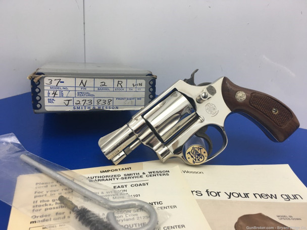 1975 Smith Wesson 37 NO DASH Airweight .38 Spl *DESIRABLE NICKEL FINISH!*