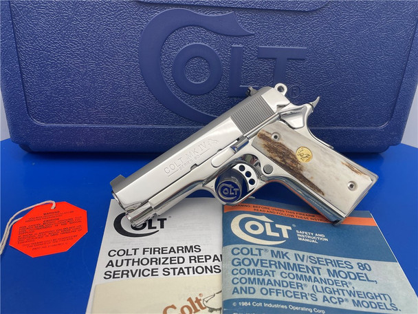 Colt Officers ACP 45acp *BREATHTAKING BRIGHT STAINLESS Absolutely MINT 1911