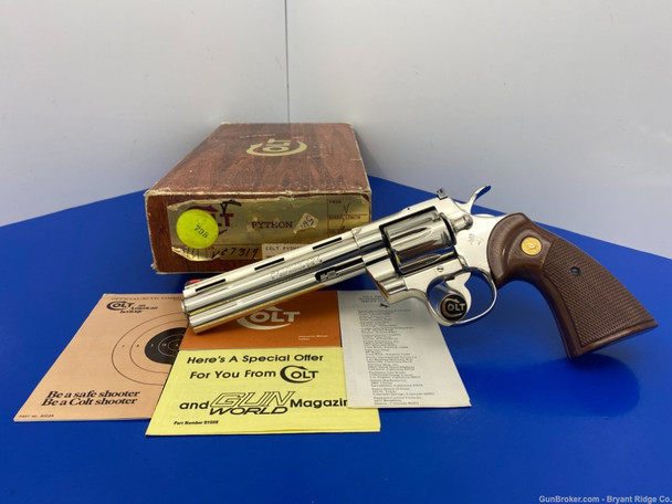 1978 Colt Python .357Mag 6" *ULTRA SCARCE NICKEL MODEL* Absolutely GORGEOUS
