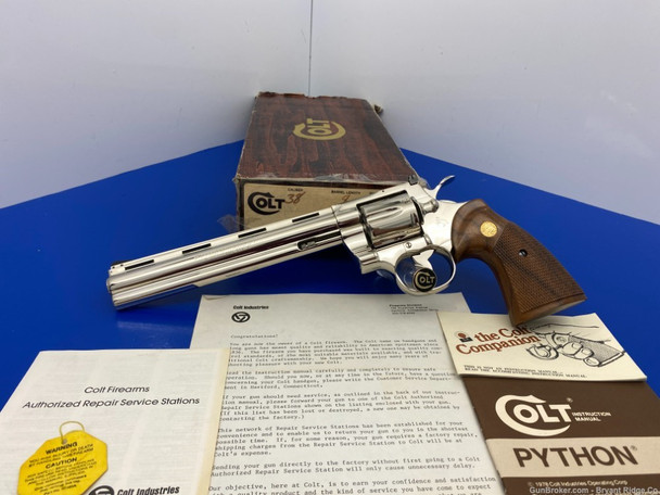 1980 Colt Python Target .38 Spl Nickel 8" *1 OF ONLY 251 EVER PRODUCED*