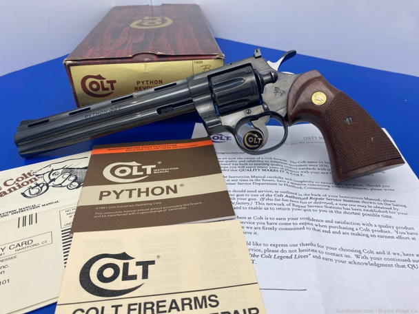 1980 Colt Python .357 Mag Blue 8" *ULTRA RARE 8" VENT RIB BARREL MODEL!*