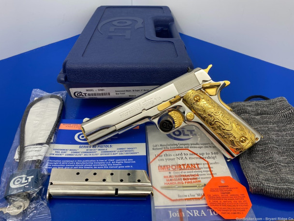 Colt Government Model Super 38 .38 Super *BREATHTAKING ELECTROLYTIC NICKEL*