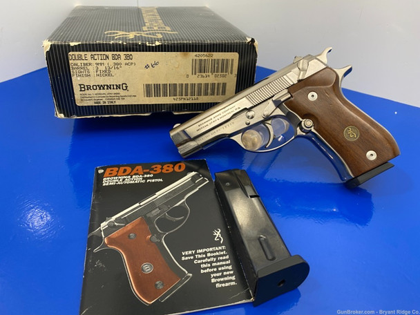 1989 Browning BDA-380 .380 ACP Nickel *GORGEOUS DOUBLE ACTION SEMI AUTO!*