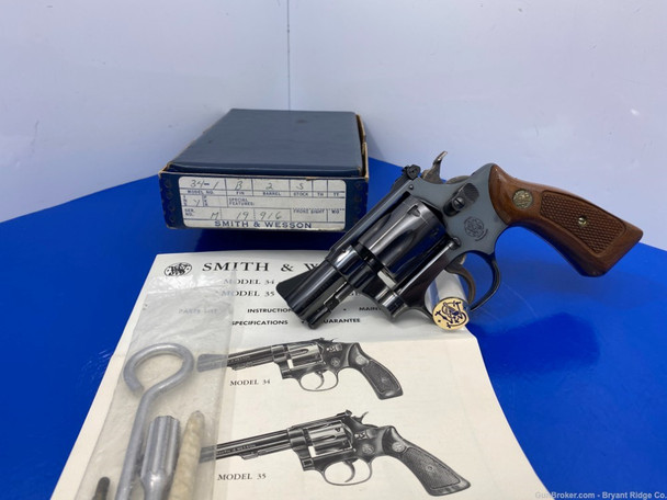 Smith Wesson 34-1 .22LR Blue*DESIRABLE 2" PINNED BARREL & RECESSED CYLINDER