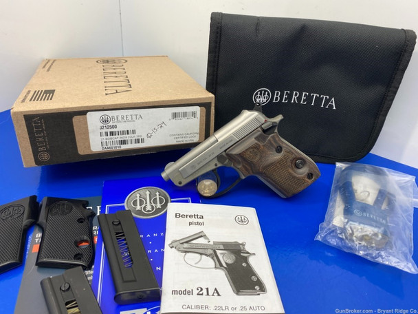Beretta 21A Bobcat Inox .22 Lr Stainless *AWESOME EXAMPLE* Like New In Box
