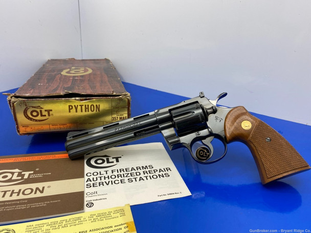 1978 Colt Python .357 Mag Blue 6" *GORGEOUS SNAKE SERIES REVOLVER!*