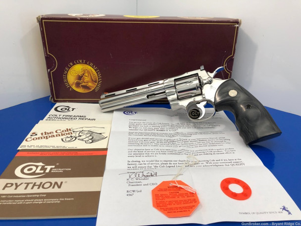 1987 Colt Python .357 Mag 6" *ULTIMATE FACTORY BRIGHT STAINLESS FINISH*