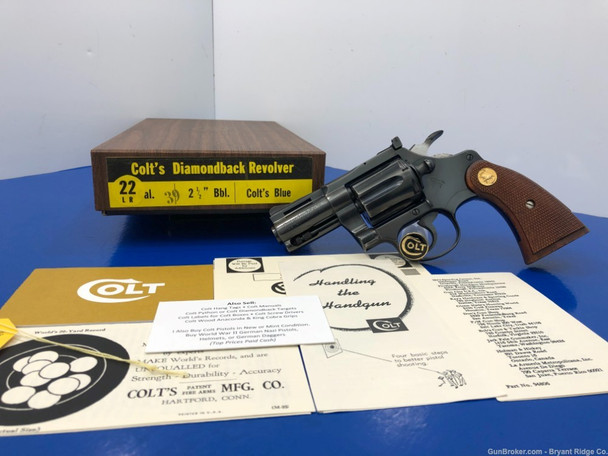 1969 Colt Diamondback 22lr Blue *SUPER RARE 2 1/2" VENT RIBBED BARREL 22lr*