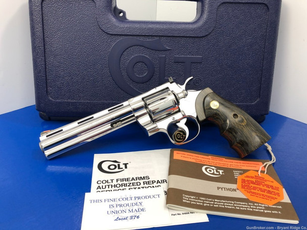 1989 Colt Python .357 Mag 6" *STUNNING BRIGHT STAINLESS FINISH*