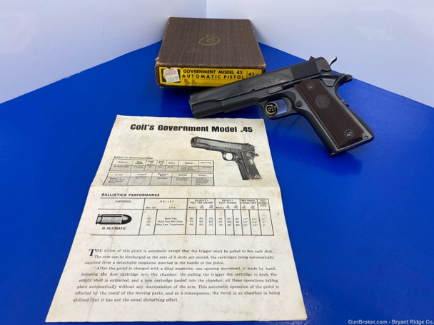 1970 Colt Government .45 ACP Blue 5" *SUPER RARE "BB" TRANSITIONAL MODEL*