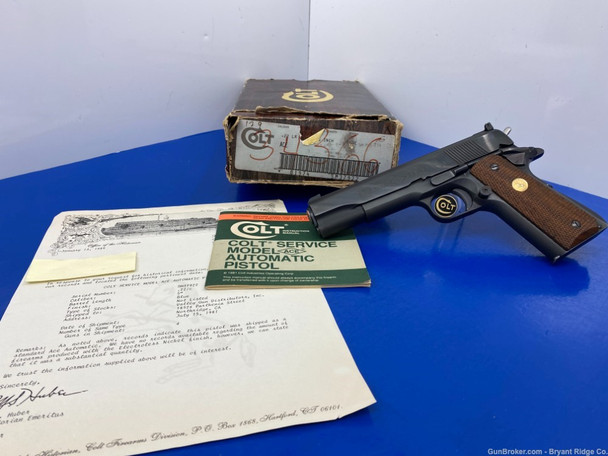 1981 Colt Service Model Ace .22 LR Blue 5" *COLT FACTORY ARCHIVES LETTER*