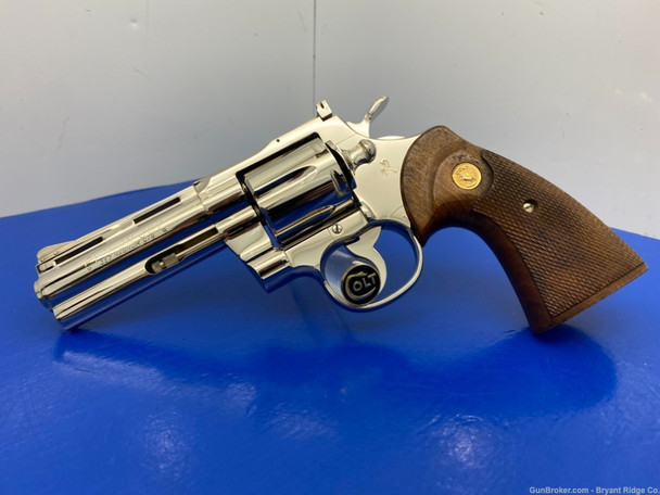 1968 Colt Python *RARE NICKEL MODEL* 4" *Absolutely Stunning Example* 