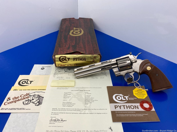 1979 Colt Python 357mag 6" *COLT ELECTROLESS NICKEL TEXAS CONTRACT EXAMPLE*