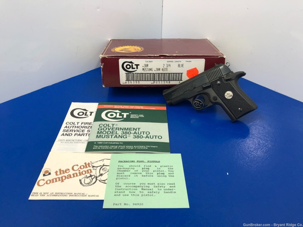 1990 Colt Mustang .380 Acp Blue 2 3/4" *STUNNING SEMI AUTO EXAMPLE*