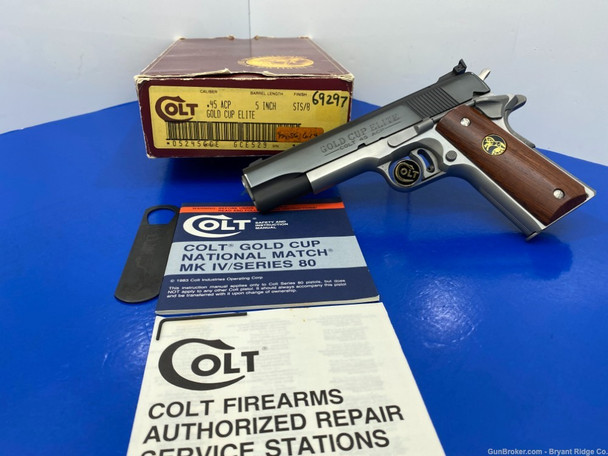 1987 Colt Gold Cup Elite .45 ACP Blue/Stainless 5" *EXTREMELY RARE MODEL*