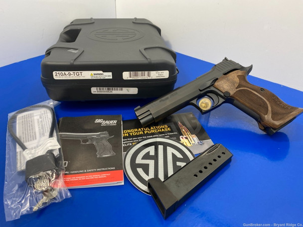 2019 Sig Sauer P210 Target 9mm Blue 5" *EXTRAORDINARY WALNUT GRIPS*