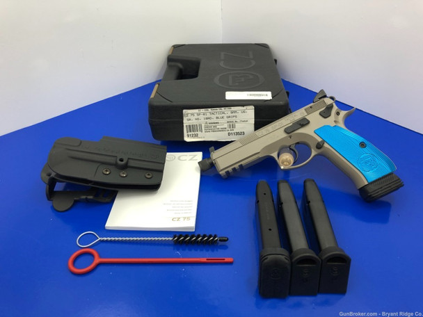 2020 CZ 75 SP-01 Tactical 9x19mm Grey 5.2"*BILL HICKS EXCLUSIVE BLUE GRIPS*