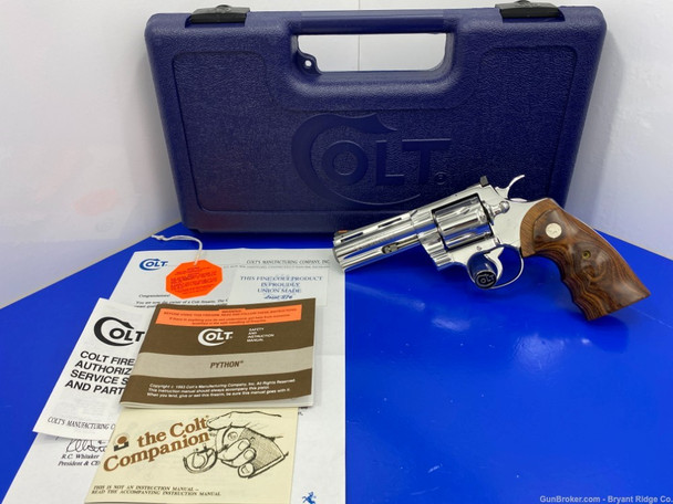 1998 Colt Python Elite .357mag Stainless 4" *BREATHTAKING BRIGHT STAINLESS*