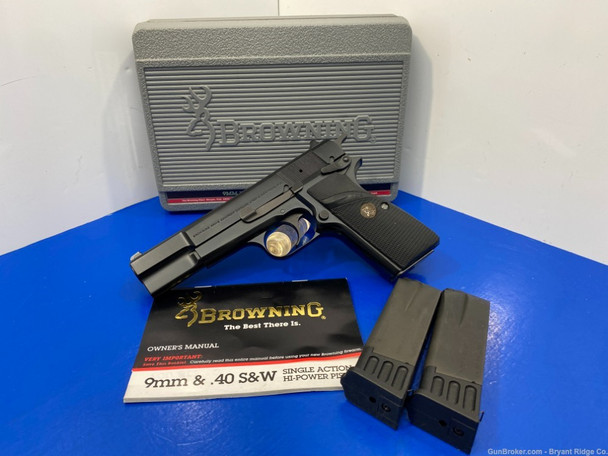 2001 Belgian Browning Hi-Power 9mm Luger Blue 4.7" *GORGEOUS SEMI AUTO*
