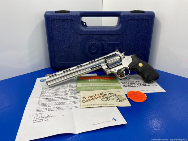 1994 Colt Anaconda .44 Mag Stainless 8" *BREATHTAKING BRIGHT STAINLESS*