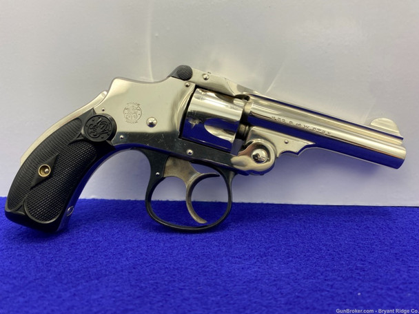 Smith Wesson .32 Safety Hammerless 3rd Model .32 S&W Nickel 3" *STUNNING*